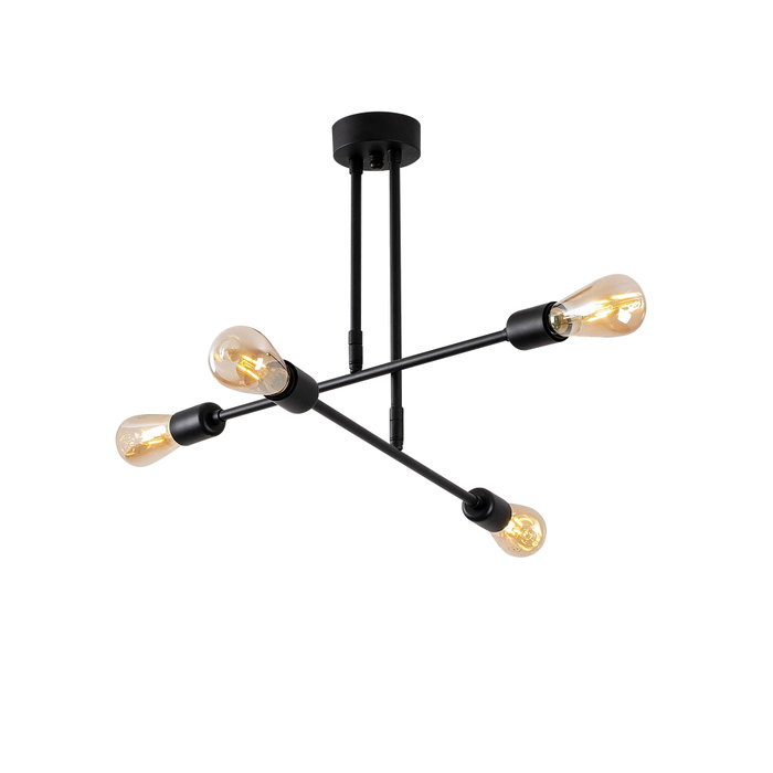 Opviq Lámpara de araña industrial Flower - 161 - AV en negro